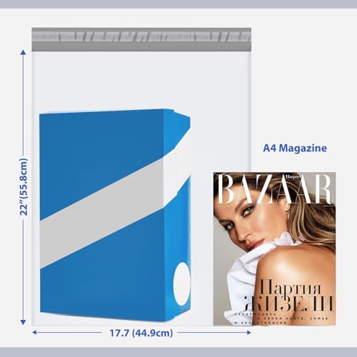 Fuxury Poly Mailers 17.7 X 22" 50 Pcs,Large Shipping Bags for Clothes,White - Image 2