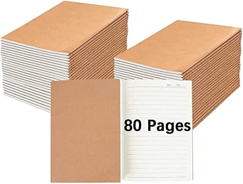 LIONSOUL 30 Pack Kraft Notebooks Bulk 80 Pages A5 Lined Journals Brown Journal Notebooks Sewn Binding Journals in Bulk for Writing Notes Office Supplies by LIONSOULDISCOUNT