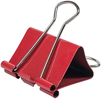 JAM PAPER Colorful Binder Clips - Large - 1 1/2 Inch (41 mm) - Red Binderclips - 12/Pack - Image 3