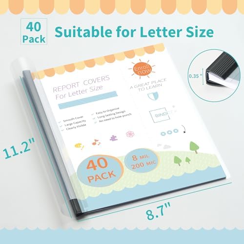 Heavyduty Clear Report Covers with Sliding Bars, 70 Sheet Capacity, 40 Pack - Image 2