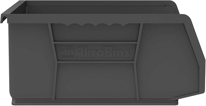 Akro-Mils 30255 AkroBins Plastic Storage Bins, 11"x16"x5", Black, 6-Pack | Space-Saving Stackable Bins for Garage, Pantry, Craft Organization - Image 9