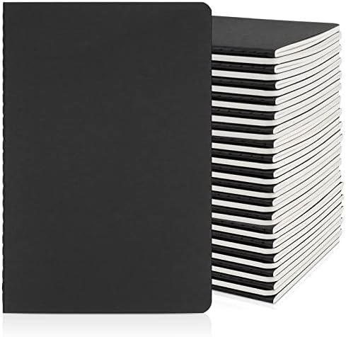 EUSOAR Notebook College Ruled, 36pcs A5 5.5"x8.3" 60 Pages Black Subject Journal Notebooks, Lined Writing Note Pads Memo, Composition Notebooks for Business School Office College Work Note Taking by EUSOAR