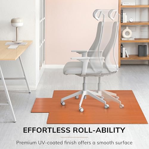 Anji Mountain 57" x 55" Bamboo Office Chair Mat for Carpet & Hardwood Floor - Image 5