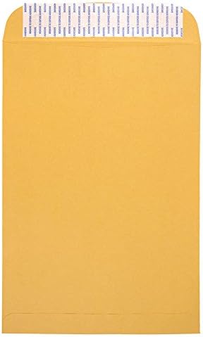 JAM PAPER 10 x 15 Open End Catalog Envelopes with Peel and Seal Closure - Brown Kraft Manila - Bulk 500/Box by JAMPaper