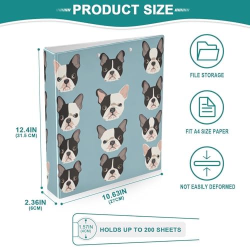 3 Ring Binder 1.5 Inch Clipboards Binders with Interior Pockets Round Ring Binder for Office Supplies and School - Image 4