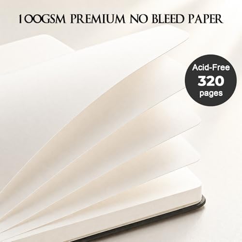 5 Pack Blank Journal, Hardcover Sketchbook, 320 Pages Blank Notebook, A5 - Image 4