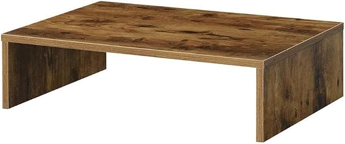 Pemberly Row Small Monitor Riser for TVs up to 23", Particle Board with Melamine Veneer, Nutmeg Finish, 23.75 in x 15.75 in x 6.5 in, Contemporary TV Stand Accessory with Storage Space by PEMBERLYROW