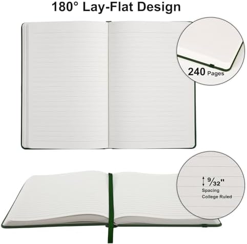 Comix Lined Journal Notebook for Work, 240 Pages, 5.5" x 8.3", Dark Green - Image 4