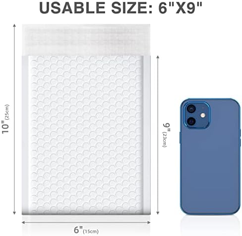 METRONIC Bubble Mailers 6x10" Padded Envelopes White 300 Pack Waterproof - Image 2