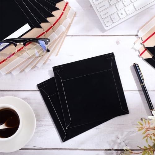 Fainne 200 Pcs 6 x 6'' Rigid Mailers 400 GSM Keep Flat Cardboard Mailers Shipping Cardboard Envelopes Disc DVD CD Envelopes with Self Adhesive Flap and Tear off Strip for Mailing Photo (Black) - Image 6