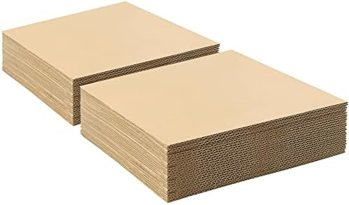 Golden State Art 50 Pack 10x10 Corrugated Cardboard Sheet 1/8" Flat Inserts by GoldenStateArt