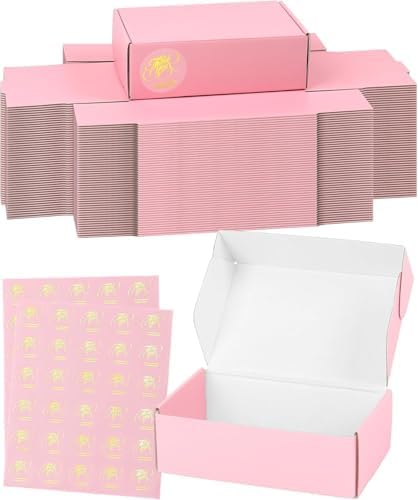 6x6x2 Pink Shipping Boxes for Small Business, Pack of 50 Small Cardboard Boxes for Shipping Mailer Packaging by TryDrem