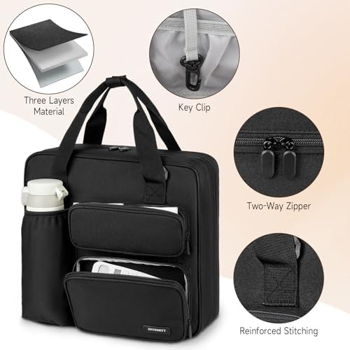 Zipper Binder 3 Ring, 700 Sheets Capacity, Binder 3 Inch with Shoulder Strap Fits 13 Inch Laptop for School and Office,Black - Image 5