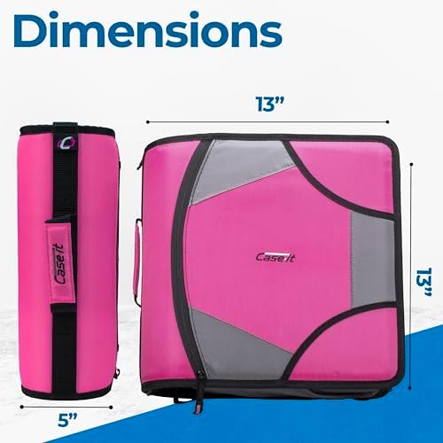 Case-it School Zipper Binder | 4-Inch D-Rings | 800-Sheet | D-186 Magenta - Image 5