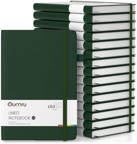 Oucaru 16 Pack Bulk Journal Notebook, A5 Lined Notebook Set, 180 Pages by Oucaru