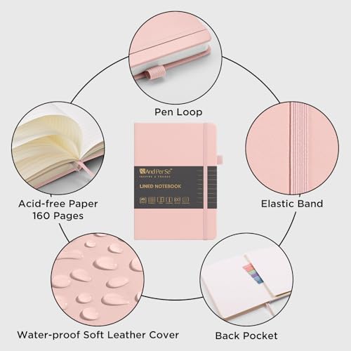&And Per Se 10-Pack Lined Notebooks, A5 Hardcover, 160 Pages 100gsm Thick Paper, Office Supply Bulk Order, Corporate New Hire Kits, Breakroom Essentials – College Ruled, 10 Units (Pastel Colors) - Image 3