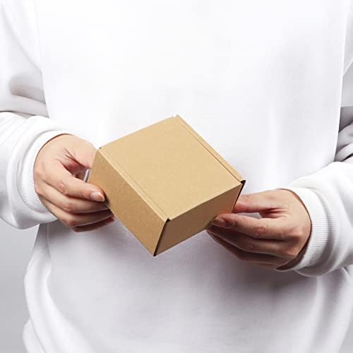 PHAREGE 100 Pack 4x4x2 inch Small Shipping Boxes, Brown Mailing Boxes - Image 4