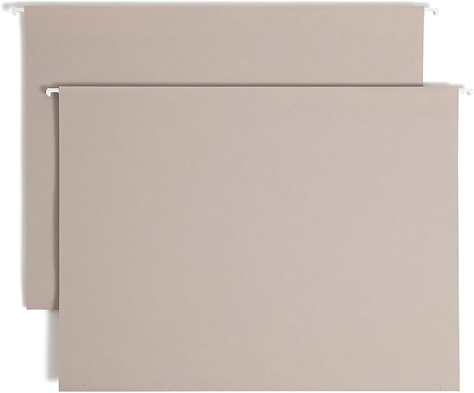 Smead TUFF Extra Capacity Box Bottom Hanging Folder, 1/3-Cut Easy Slide Tab, Steel Gray, 18 per Box by SMEAD