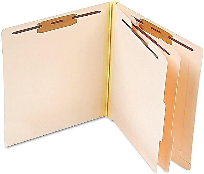 Pendaflex Manila End Tab Classification Folders, 2 Dividers, Letter Size, Manila, 10/BX (13175), Beige - Image 2