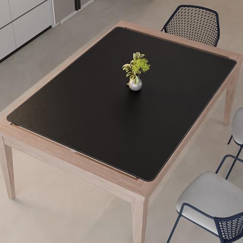 CENNBIE HUGE160 63" x 47" Black Leather Desk Mat for Conference Table, Dining Table, Work Table, Banquet Tables, Library Table - Image 6