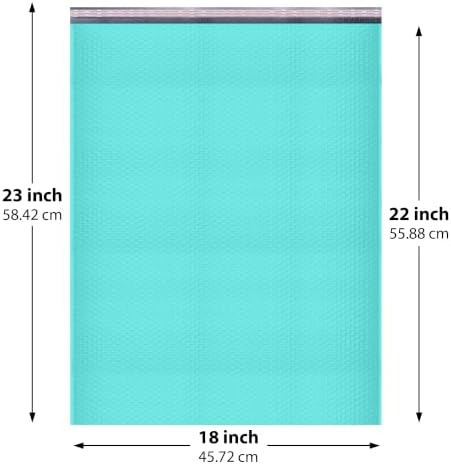 Aqua Teal Bubble Mailers 18x24, Self Seal Poly Padded Envelopes #9, 50 Pack - Image 2