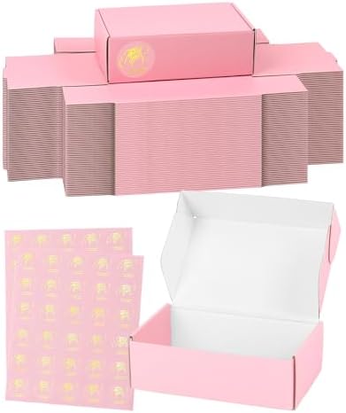 6x4x2 Inch Pink Shipping Boxes, 50 Pack Small Cardboard Box, Mailer Packaging Boxes for Shipping & Storage by TryDrem