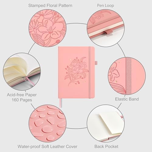 &And Per Se Lined Hardcover Notebook – A5 5.7"x8" College Ruled, 160 Pages, 100gsm Thick Paper – Aesthetic Journal for Women, Gift-Ready Planner, Everyday Writing Notebook (Blush) - Image 2