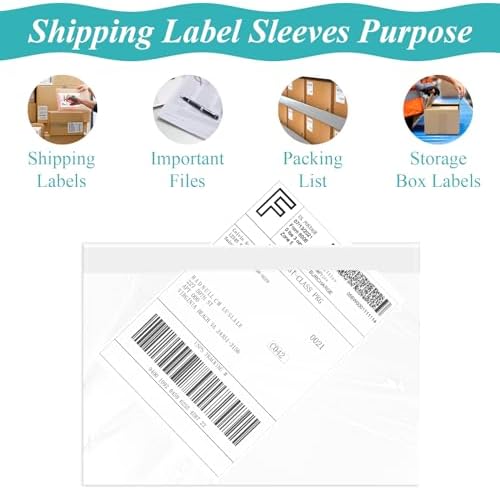 100 Pack 7.5" x 5.5" Clear Self-Adhesive Top Loading Packing List/Shipping Label Envelopes Pouches - Image 4