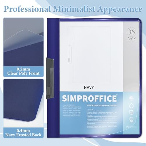 36 Pack Swing Clip Report Covers, Navy, Letter Size - Image 3