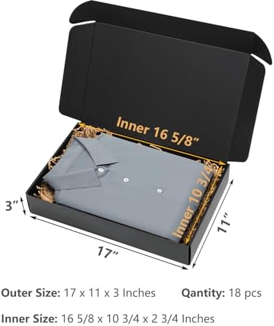 Timirog Shipping Boxes 17x11x3 Inches 18 Pack Black Corrugated Cardboard - Image 2