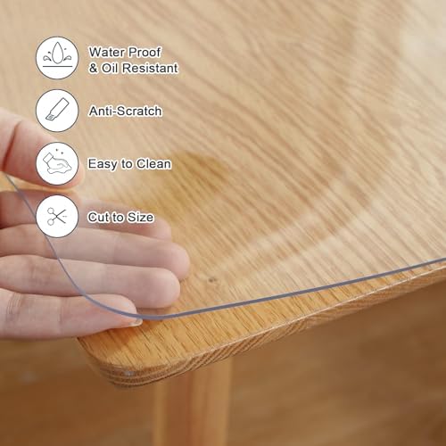 LovePads Clear Table Cover Protector 18 x 48 Inch, 2mm Thick Plastic Mat - Image 3