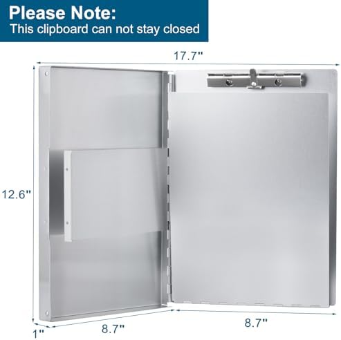 ZCZN Aluminum Clipboard with Storage and Clip Recycled, Clipboard Folder, Sturdy Letter Size Recycle Metal Form Holder for Business Office Medical Professionals, Letter Size (Silver) - Image 4