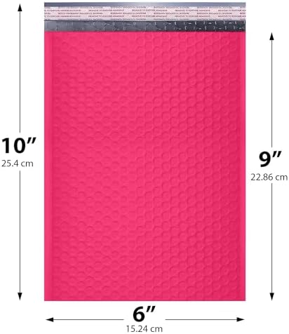 Fuchsia Bubble Mailers 6x10, Poly Padded Envelopes #0, 250 Pack Bulk - Image 2