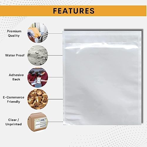 5000 Pack 6"x9" Shipping Label Sleeves – Clear Self-Adhesive Packing Slip Pouches, Waterproof Packing List Envelopes – Ideal for Shipping Documents, Mailing Labels, Invoices & Packing Slips - Image 5