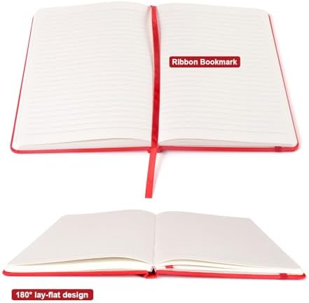 Comix Lined Journal Notebook for Women Men, Journaling Notebooks for Office School Home, 240 Pages, 5.5" x 8.3", College Ruled, A5, Hardcover, Red - Image 3