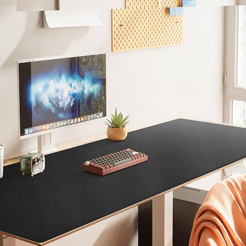 Cacoy 48" x 31.5" Leather Desk Pad, Large Gaming Mouse Pad for Desk, Office Desk Pad Blotter, XXXL Table Protector Mat, Waterproof Desktop Keyboard Mat Extended Mouse Mat (Black) - Image 2