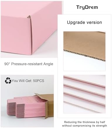 7x5x2 Inch Pink Shipping Boxes for Small Business, 50 Pack Small Corrugated Cardboard Boxes, Cute Mailer Packaging Boxes for Gift - Image 3