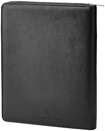 Gallaway Leather Genuine Leather Zippered Portfolio Organizer, Black - Image 5