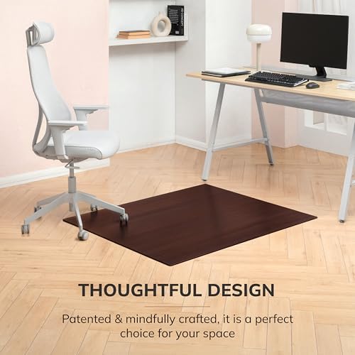Anji Mountain 48" x 42" Bamboo Office Chair Mat for Carpet & Hardwood Floor - Image 4