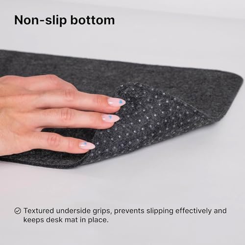 DELTAHUB - Minimalistic Felt Desk Protective Pad, Anti-Fray, Anti-Slip, Easy to Clean, Easy Glide, Long Lasting, Sleek Design, Comfortable, Resistant, Desk Mat, PC, Mac, Laptop - Medium (12x35inch) - Image 2