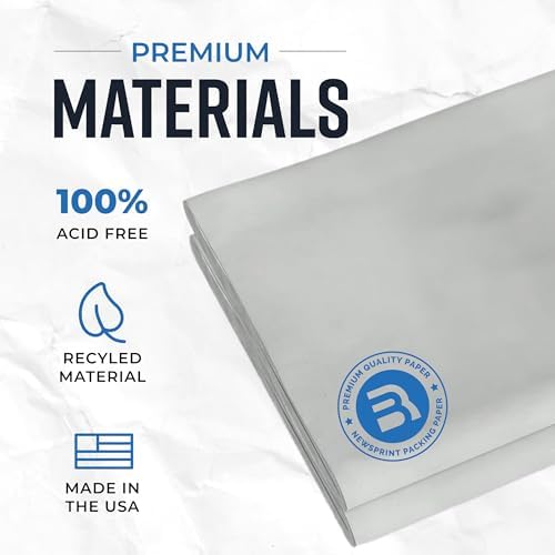 Bryco Goods Packing Paper Sheets for Moving | 640 Sheets | 27" x 17" | 20lb | Made in USA | Newsprint Paper | Must Have in Your Moving Supplies - Image 2