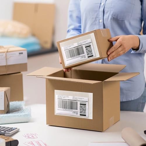 1000 Pcs 7'' x 10'' Clear Packing List Envelopes Adhesive Shipping Label Pouch, Shipping Document envelopes, Clear Face - Image 4