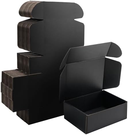 8x6x3 inch Black Shipping Boxes for Small Business- Set of 25 by Yidomto