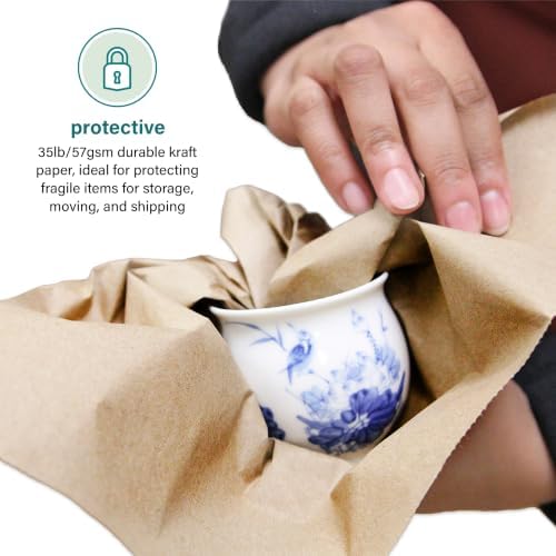 Elementree Brown Packing Paper Sheets for Moving & Shipping - 500 Count (458 Feet) - 14.5" x 11" Sheet Size - Sustainable Void Fill Packaging Made in the USA - Kraft Paper Thickness (00921) - Image 6
