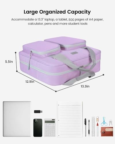 4 Inch Zipper Binder 3 Ring with Shoulder Strap,Tough/Multi-Pocket - Image 7