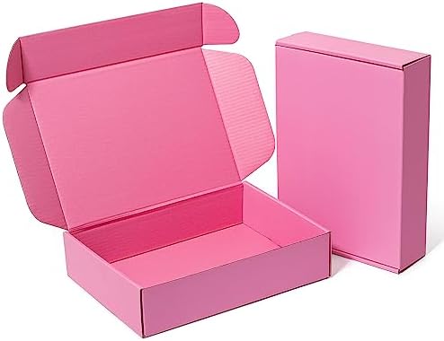 Timirog Pink Shipping Boxes 9x6.5x2 Inches 25 Pack Corrugated Cardboard by Timirog