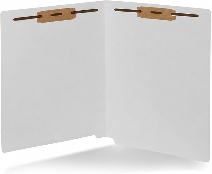 Blue Summit Supplies 50 End Tab Fastener File Folders, Letter Size, Gray | Reinforced end tab, letter size, 11pt, 2 prong bonded fasteners, for medical files, reports, and office records by BlueSummitSupplies