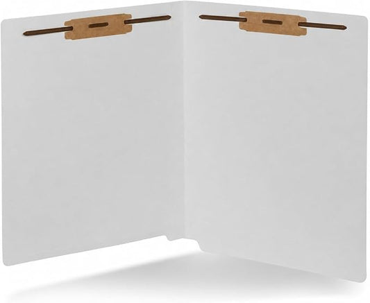 Blue Summit Supplies 50 End Tab Fastener File Folders, Letter Size, Gray | Reinforced end tab, letter size, 11pt, 2 prong bonded fasteners, for medical files, reports, and office records by BlueSummitSupplies