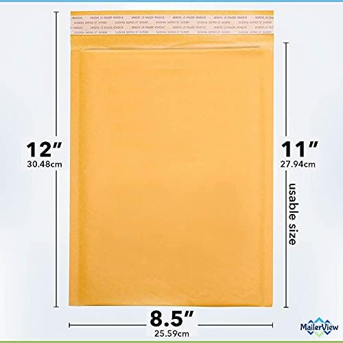 Kraft Bubble Mailers 8.5x12, Self Seal Padded Envelopes #2, 100 Pack Bulk - Image 2