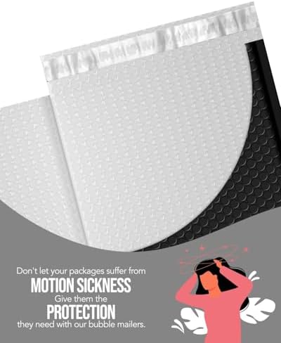 GSSUSA Black Bubble Mailers 10.5x16" 100 Pack Padded Envelopes Self Seal - Image 3